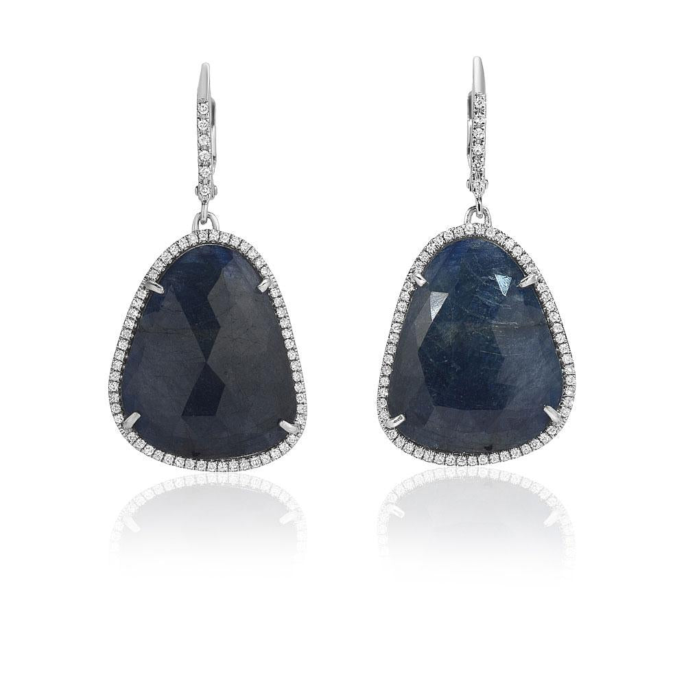 One of a Kind Blue Sapphire Drop Earrings