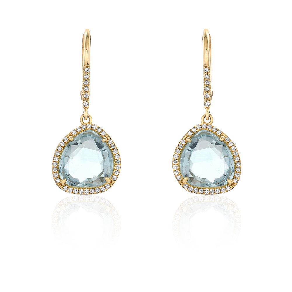 One of a Kind Aquamarine Drop Earrings