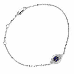 evil eye bracelet in white gold