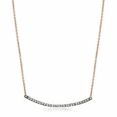 bar necklace with diamonds in rose gold and black rhodium