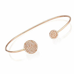 double round pave cuff with diamonds in rose gold