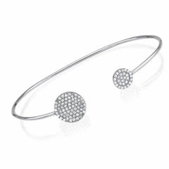 double round pave cuff with diamonds in white gold
