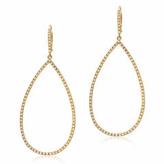 Open Teardrop Earrings in Yellow Gold