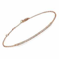 bar bracelet with diamonds in rose gold