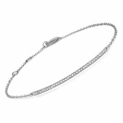 bar bracelet with diamonds in white gold