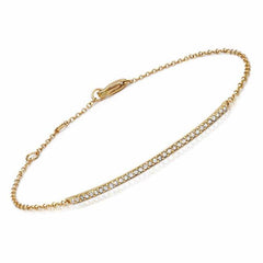 bar bracelet with diamonds in yellow gold