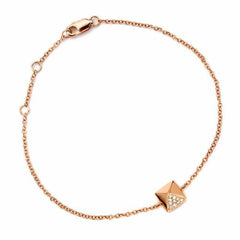 pyramid bracelet with diamonds in rose gold