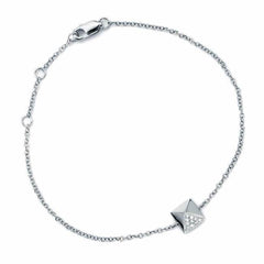 pyramid bracelet with diamonds in white gold
