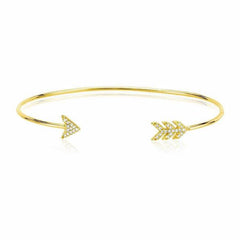 arrow cuff with diamonds in yellow gold