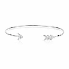 arrow cuff with diamonds in white gold