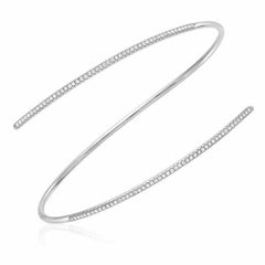 spiral cuff with diamonds in white gold