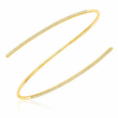 spiral cuff with diamonds in yellow gold