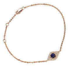 evil eye bracelet in rose gold