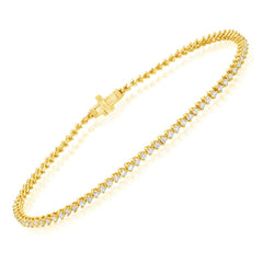 small diamond tennis bracelet in 14k yellow gold