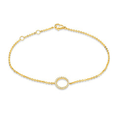 open circle diamond bracelet in yellow gold
