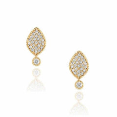 spade post earrings in yellow gold