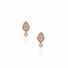 petite spade earrings in rose gold