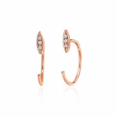 petite three quarter hoop willow earrings in rose gold