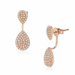 double pear shape ear jackets in rose gold