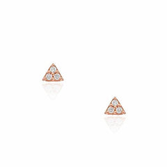 petite triangle posts in rose gold