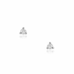 petite prong set diamond earrings in white gold