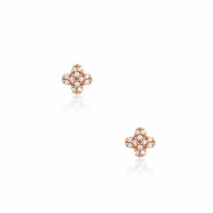 petite clover earrings in rose gold