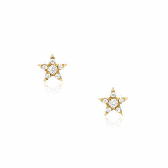 petite star posts in yellow gold