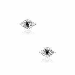 evil eye posts in white gold