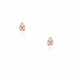 petite teardrop post earrings in rose gold
