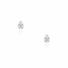 petite teardrop post earrings in white gold