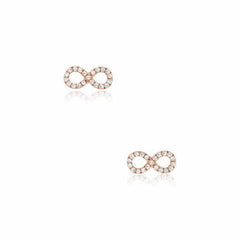 mini infinity earrings in rose gold