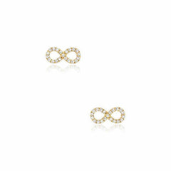 mini infinity earrings in yellow gold