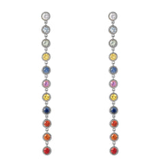 Linea Rainbow Sapphire Dangle Earrings
