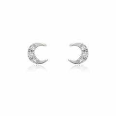 MINI CRESCENT POSTS IN WHITE GOLD