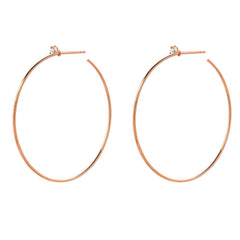 Souli 40mm hoops with top diamonds in 14k rose gold