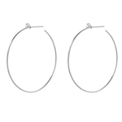 Souli 40mm hoops with top diamonds in 14k white gold
