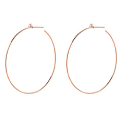 50mm Souli hoops with diamonds at the top in 14k rose  gold