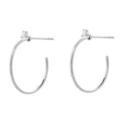Souli 15mm top diamond hoops in 14k white gold