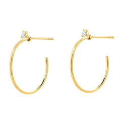 Souli 15mm top diamond hoops in 14k yellow gold