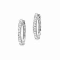 small diamond huggies in white gold