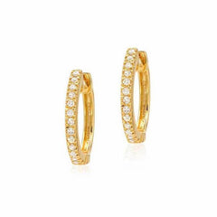 small diamond huggies in yellow gold