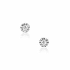 petite bezel set diamond posts in white gold