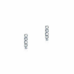 mini bar post earrings with diamonds in white gold