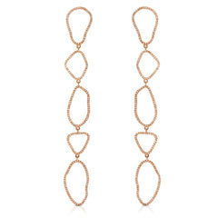 Organic Shape Long Drop Earrings