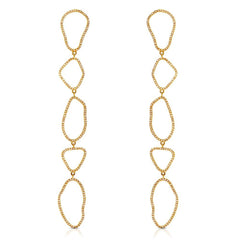 Organic Shape Long Drop Earrings