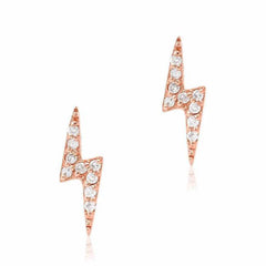 lighting bolt earrings in rose gold