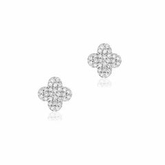 Clover Pave Post Earrings