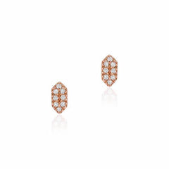 capsule post earrings in rose gold