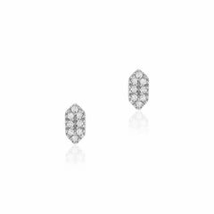 capsule post earrings in white gold