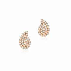 PAISLEY PAVE POST EARRINGS IN ROSE GOLD